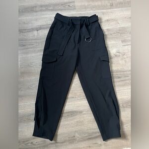 Express Black Cargo Pants with Elastic Waistband